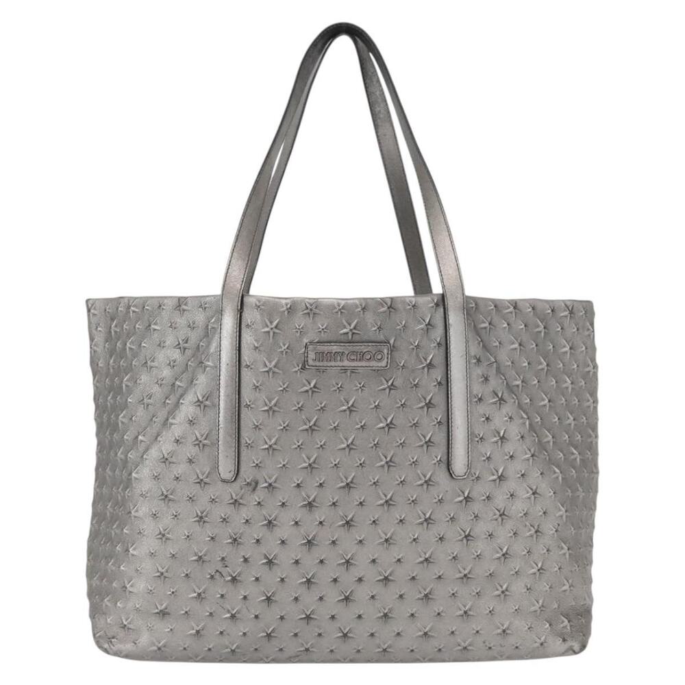Jimmy Choo Leather Sasha Tote Bag Silver